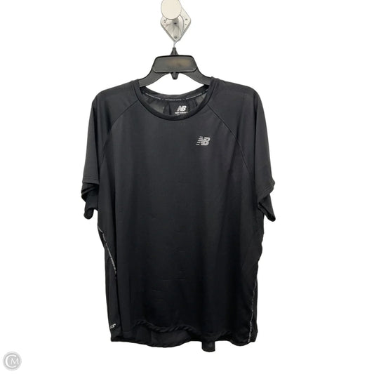 Athletic Top Short Sleeve By New Balance In Black, Size: 2x