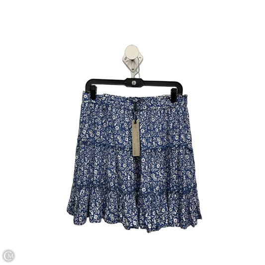 Skirt Midi By Clothes Mentor In Blue & White, Size: L