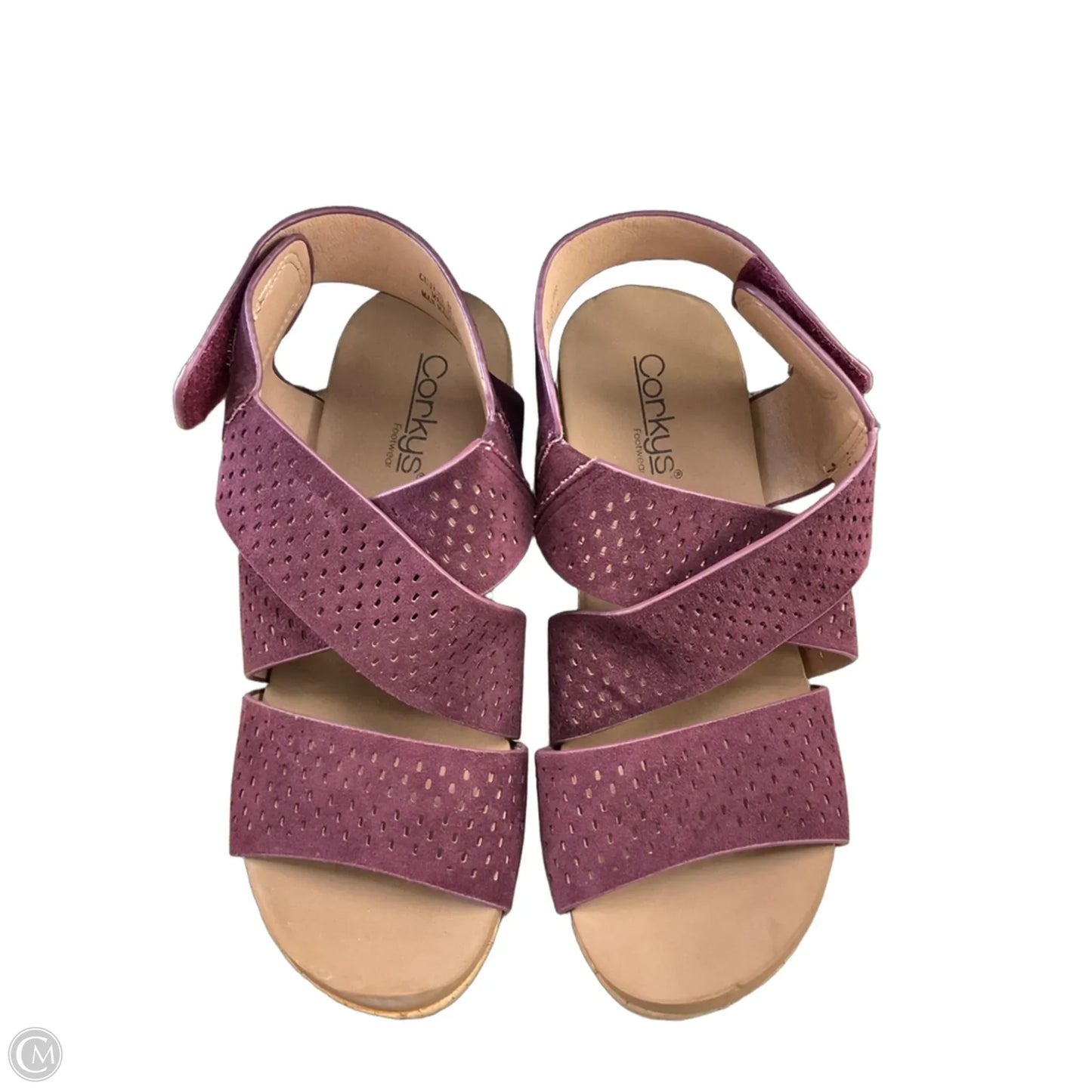 Shoes Heels Wedge By Corkys In Maroon, Size: 8