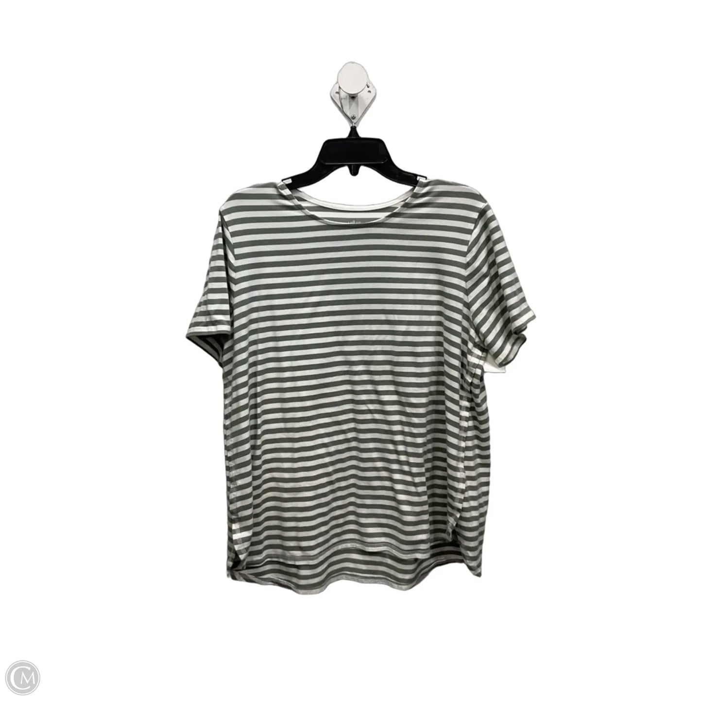 Top Short Sleeve By J. Jill In Green & White, Size: Xlp