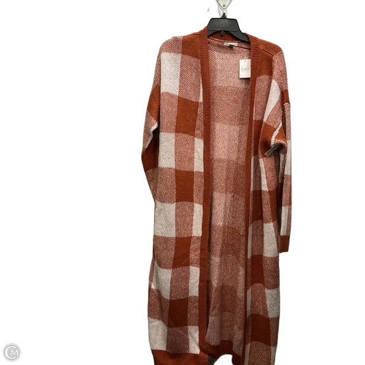 Cardigan By Cato In Orange & White, Size: Xl