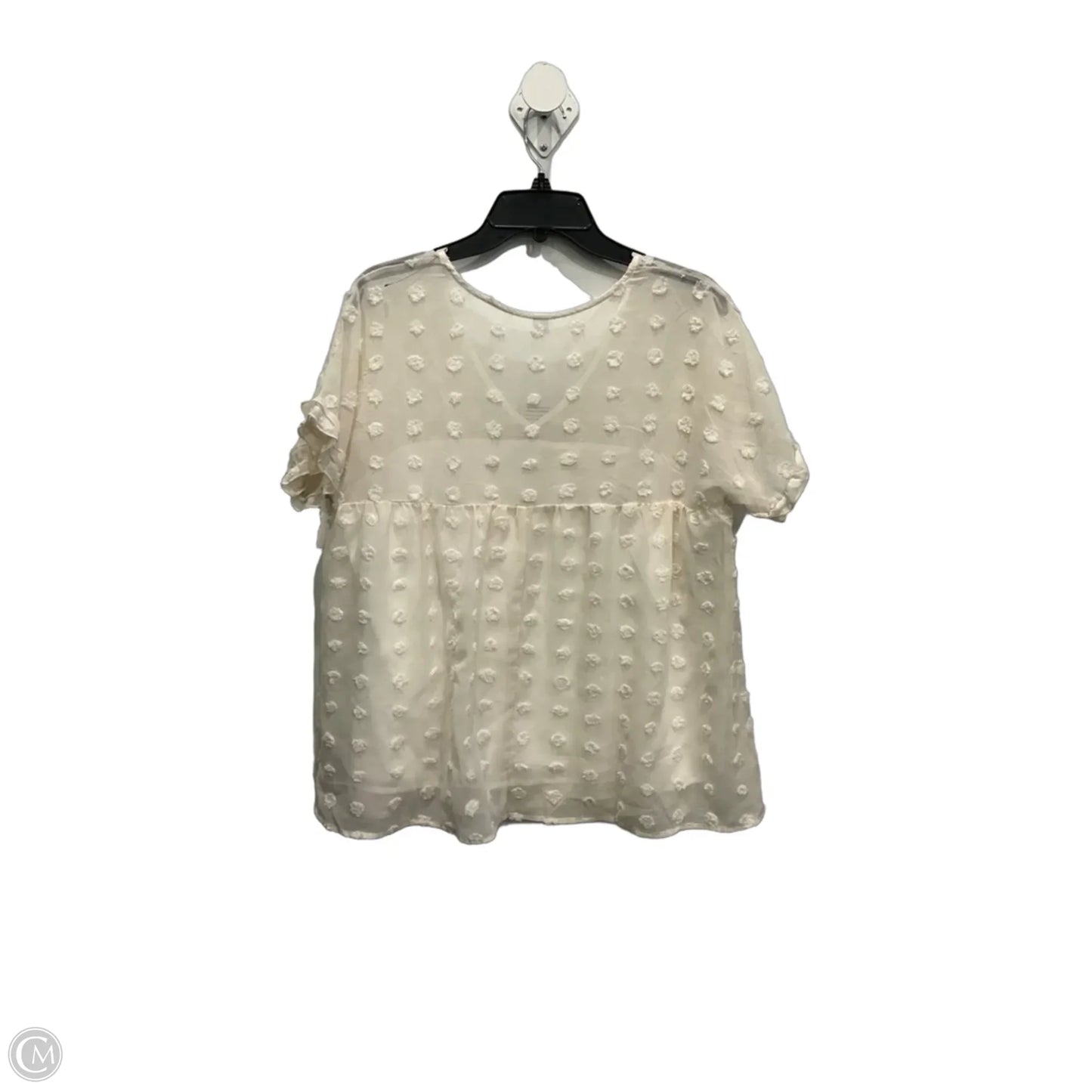 Top Short Sleeve Basic By Clothes Mentor In Cream, Size: S