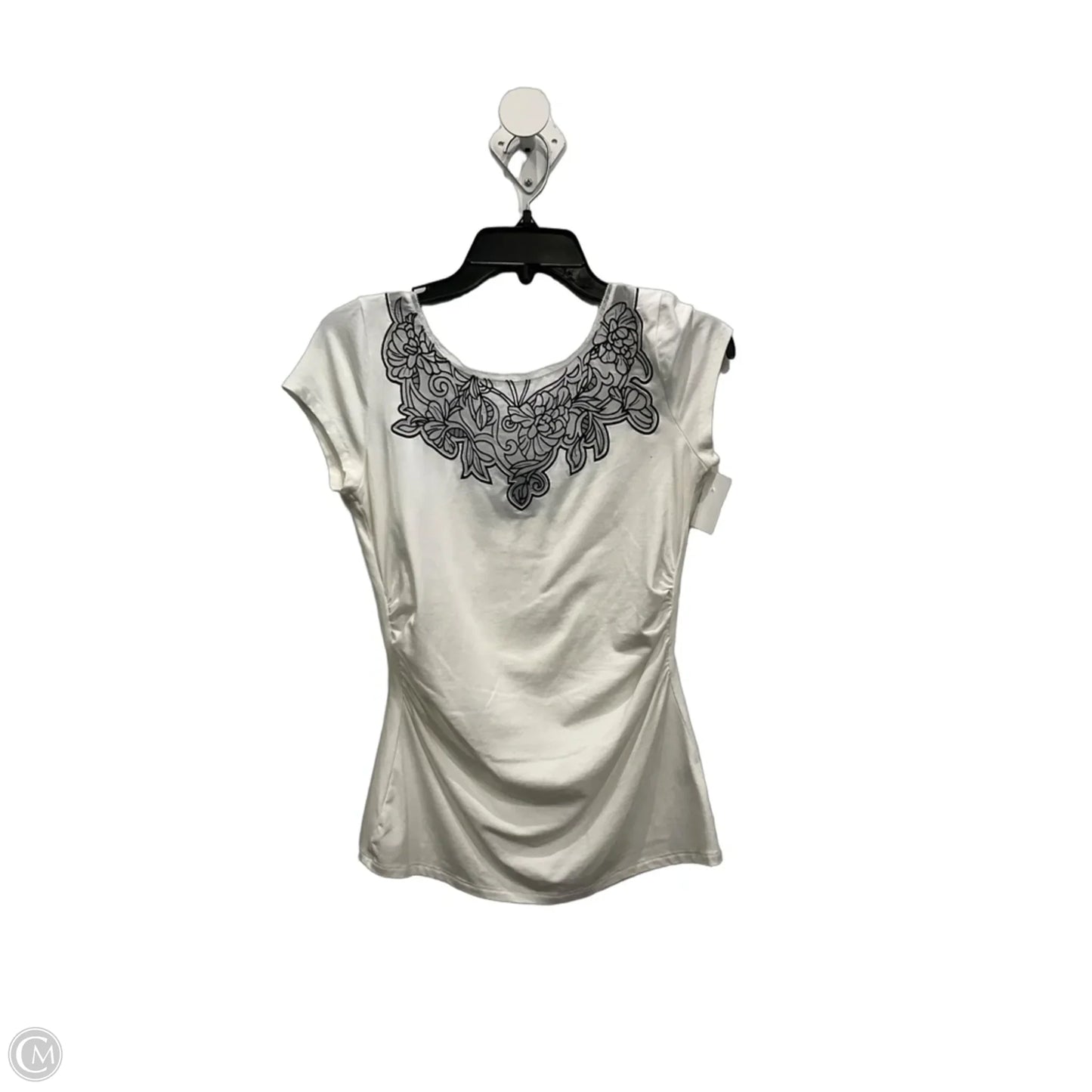 Top Short Sleeve By White House Black Market In Black & White, Size: Xs