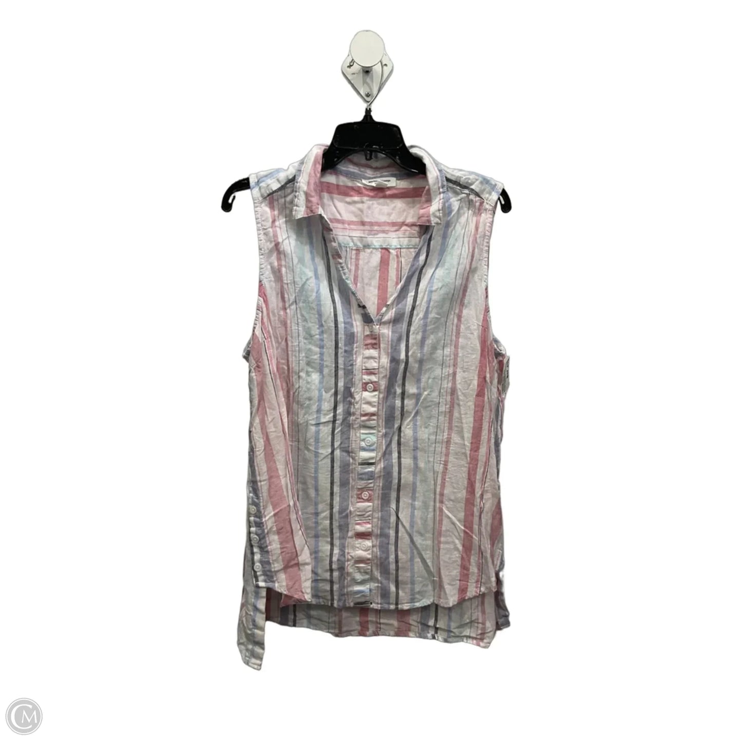 Blouse Sleeveless By Beachlunchlounge In Striped Pattern, Size: Xl