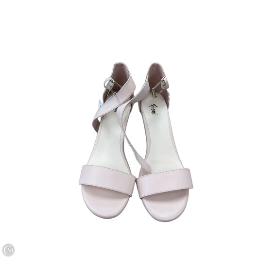 Sandals Heels Wedge By Fioni In Pink, Size: 11