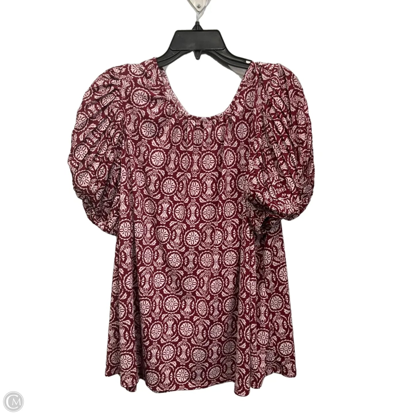 Top Short Sleeve By Lane Bryant In Red & White, Size: 2x