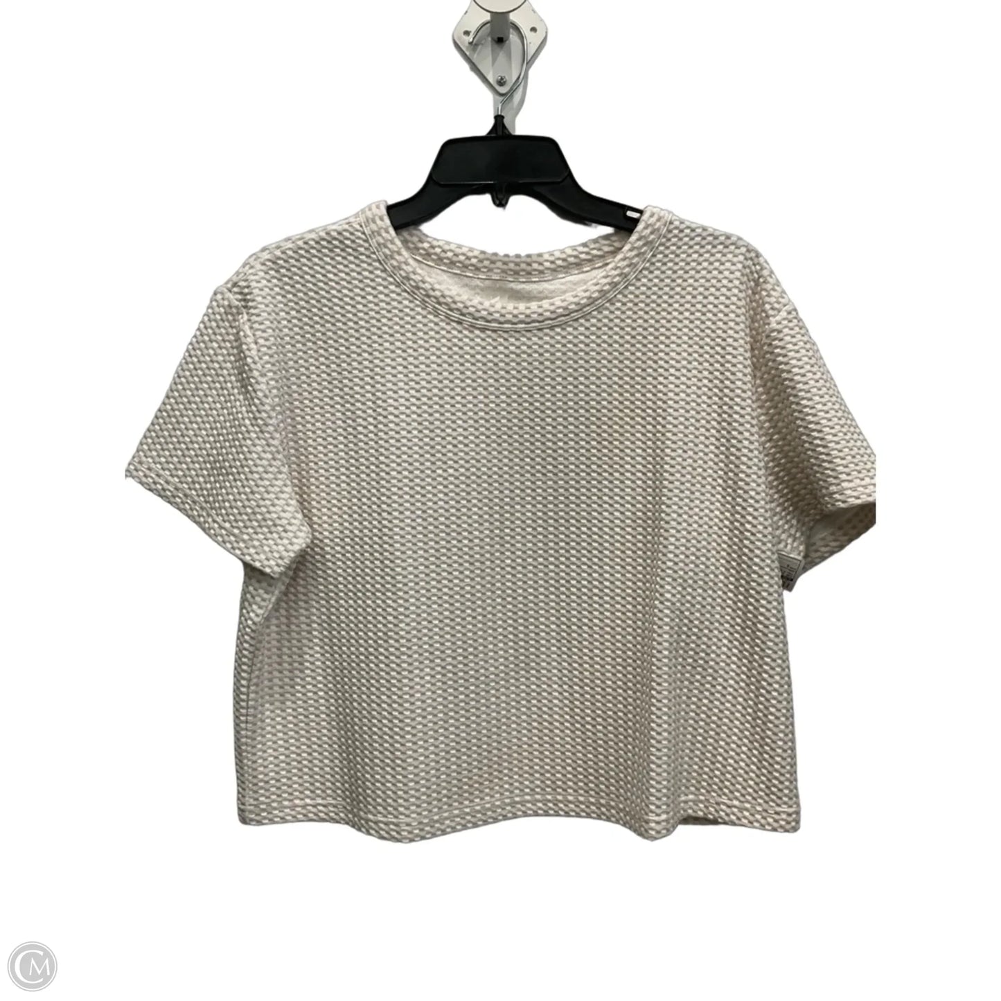 Top Short Sleeve By Lou And Grey In Tan & White, Size: S