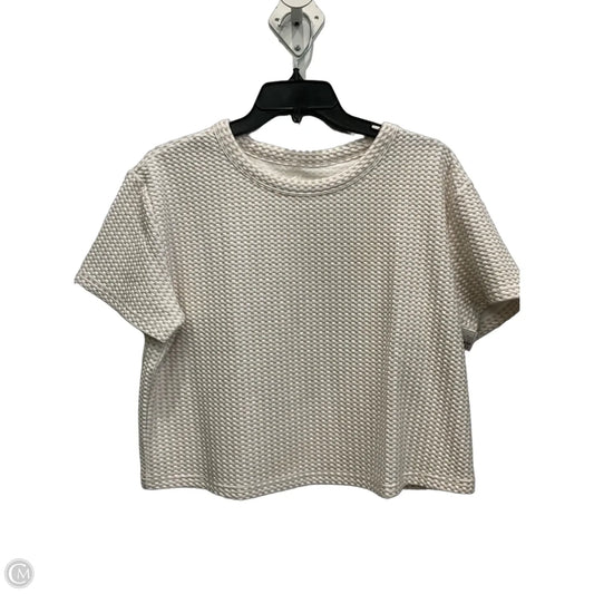 Top Short Sleeve By Lou And Grey In Tan & White, Size: S