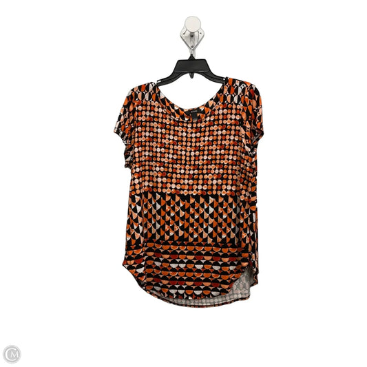 Top Short Sleeve By Alfani In Black & Orange, Size: L