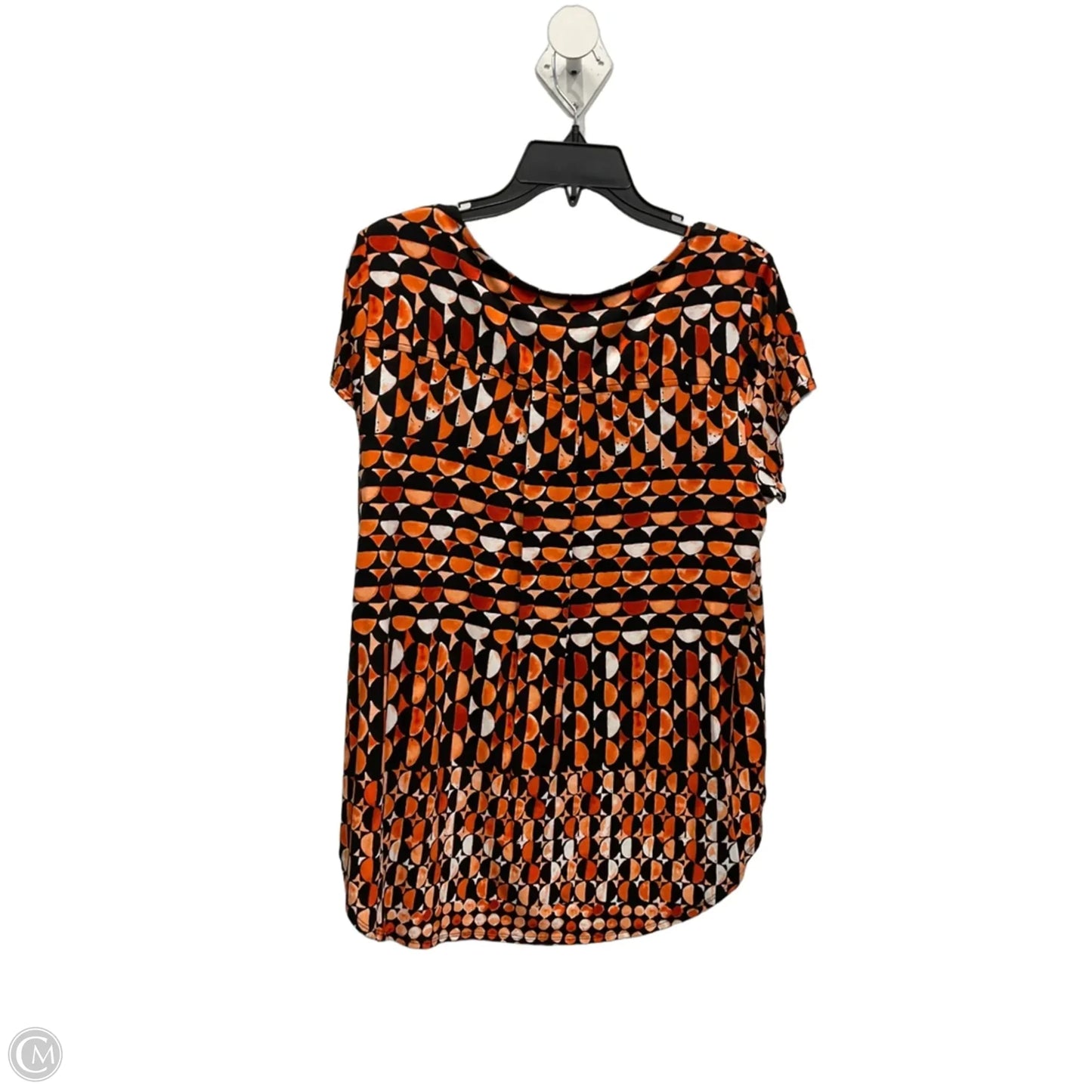 Top Short Sleeve By Alfani In Black & Orange, Size: L