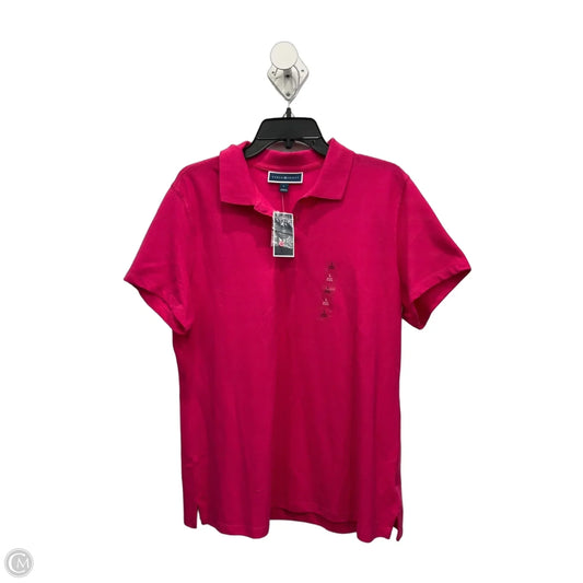 Top Short Sleeve By Karen Scott In Pink, Size: L
