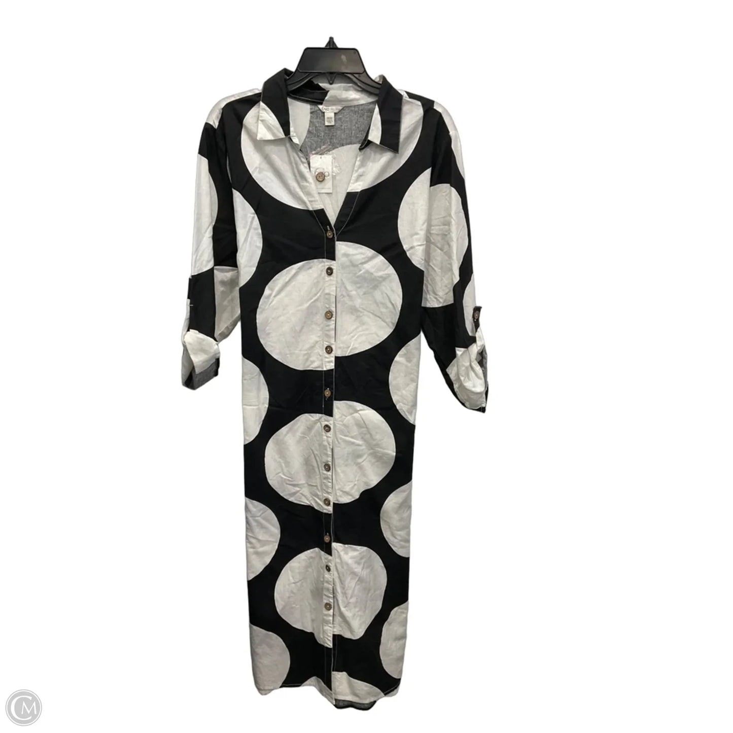 Dress Casual Midi By Cato In Black & White, Size: 2x