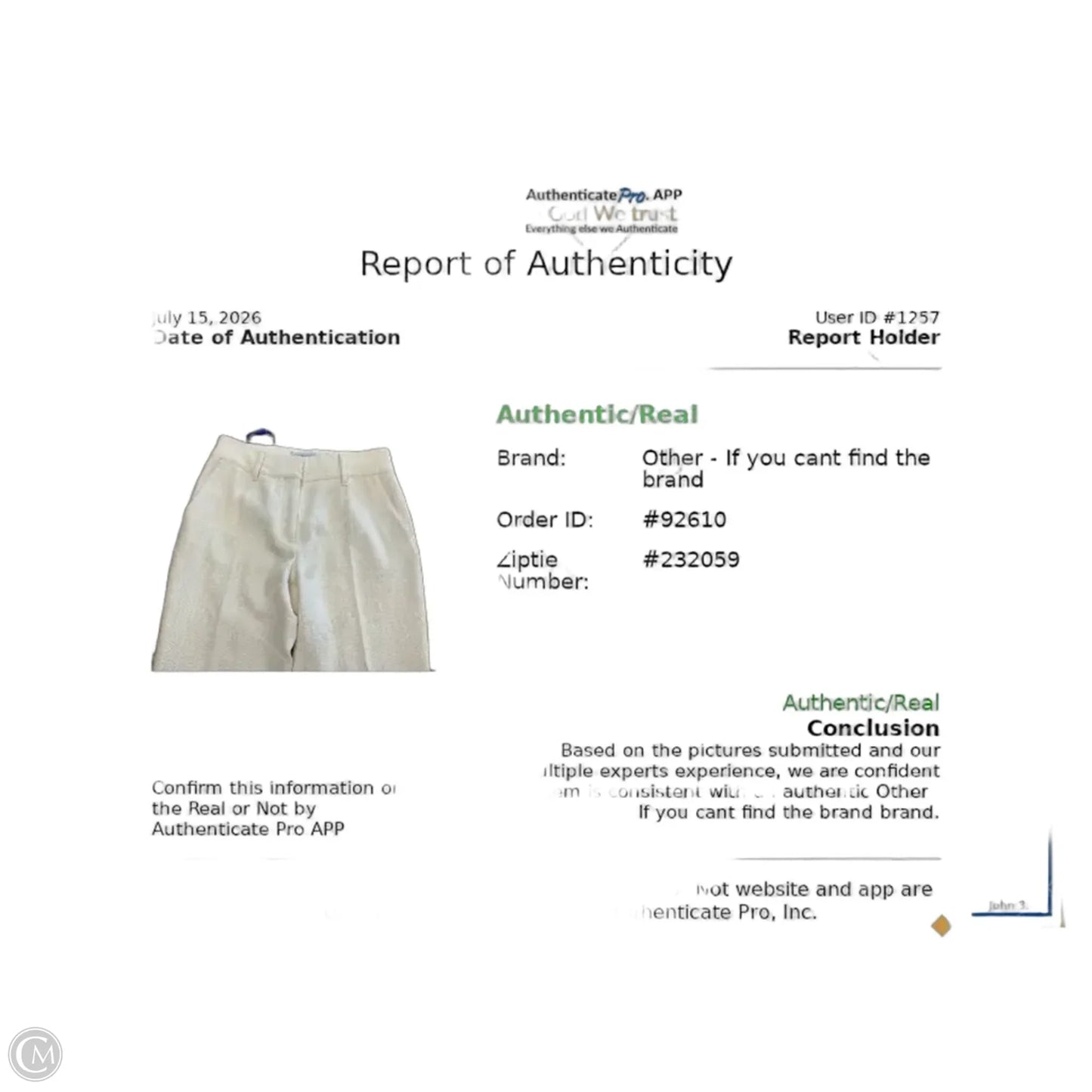 Pants Dress By Cma In Ivory, Size: 8