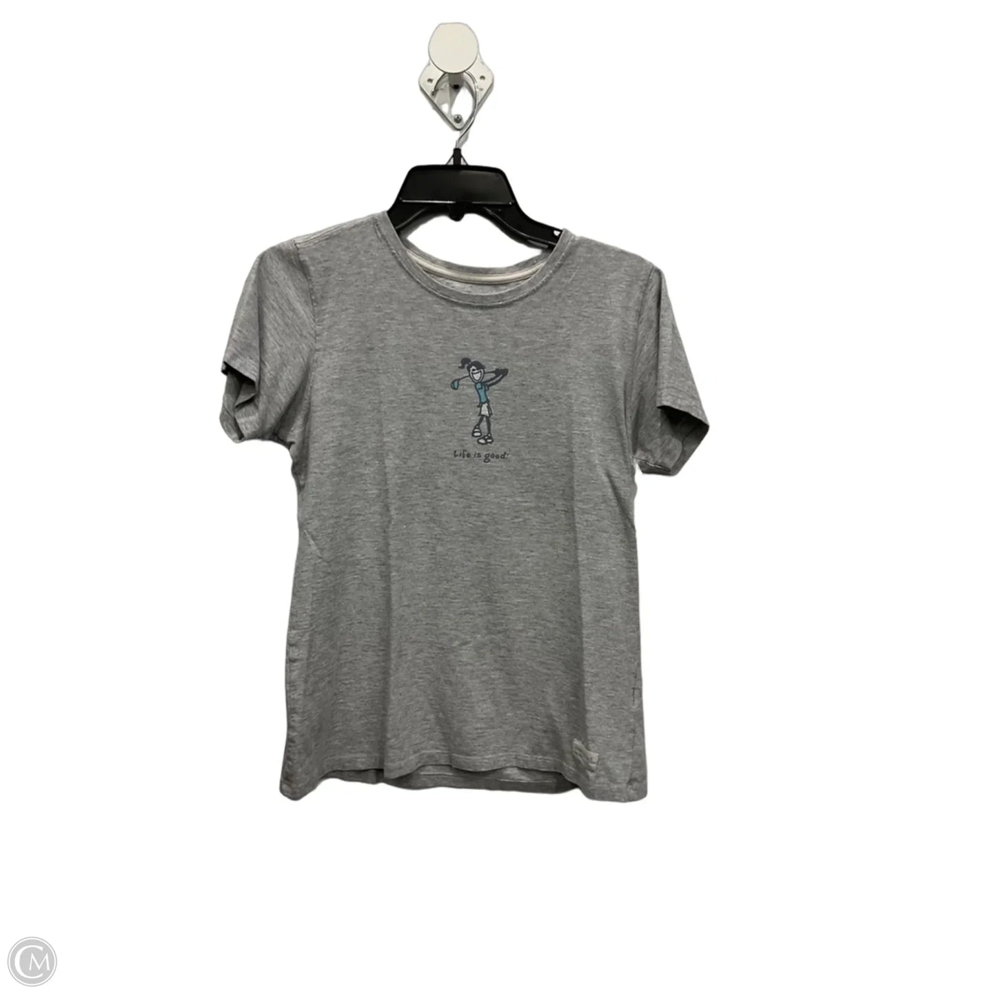 Top Short Sleeve By Life Is Good In Grey, Size: S