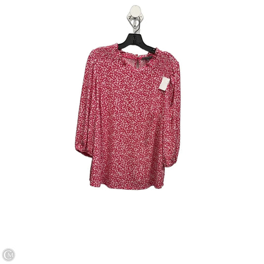 Top 3/4 Sleeve By Adrianna Papell In Pink & White, Size: 1x