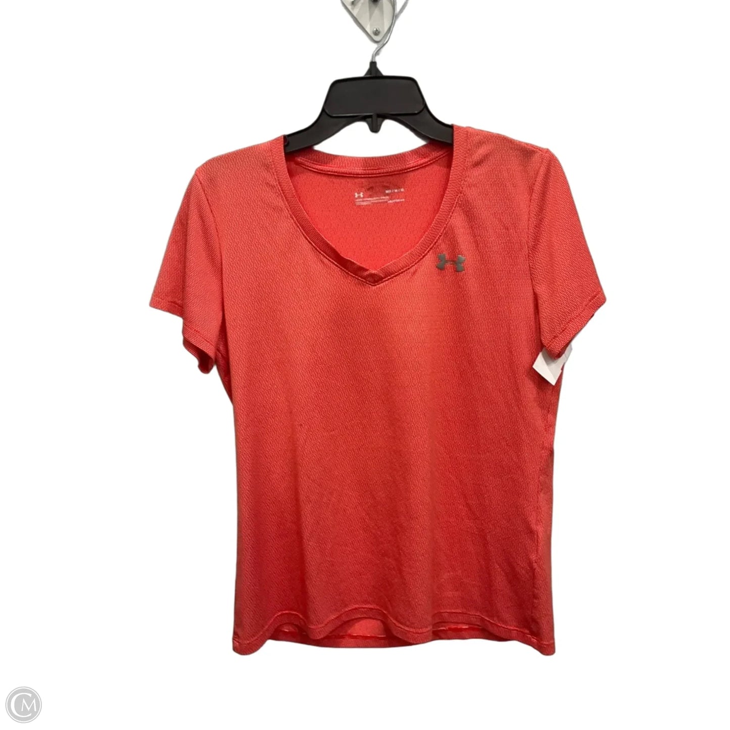 Athletic Top Short Sleeve By Under Armour In Orange, Size: M