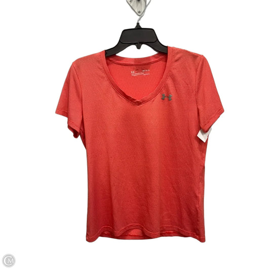 Athletic Top Short Sleeve By Under Armour In Orange, Size: M