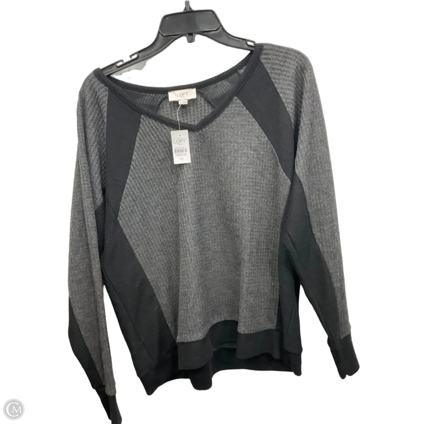 Top Long Sleeve By Loft In Black & Grey, Size: Xs