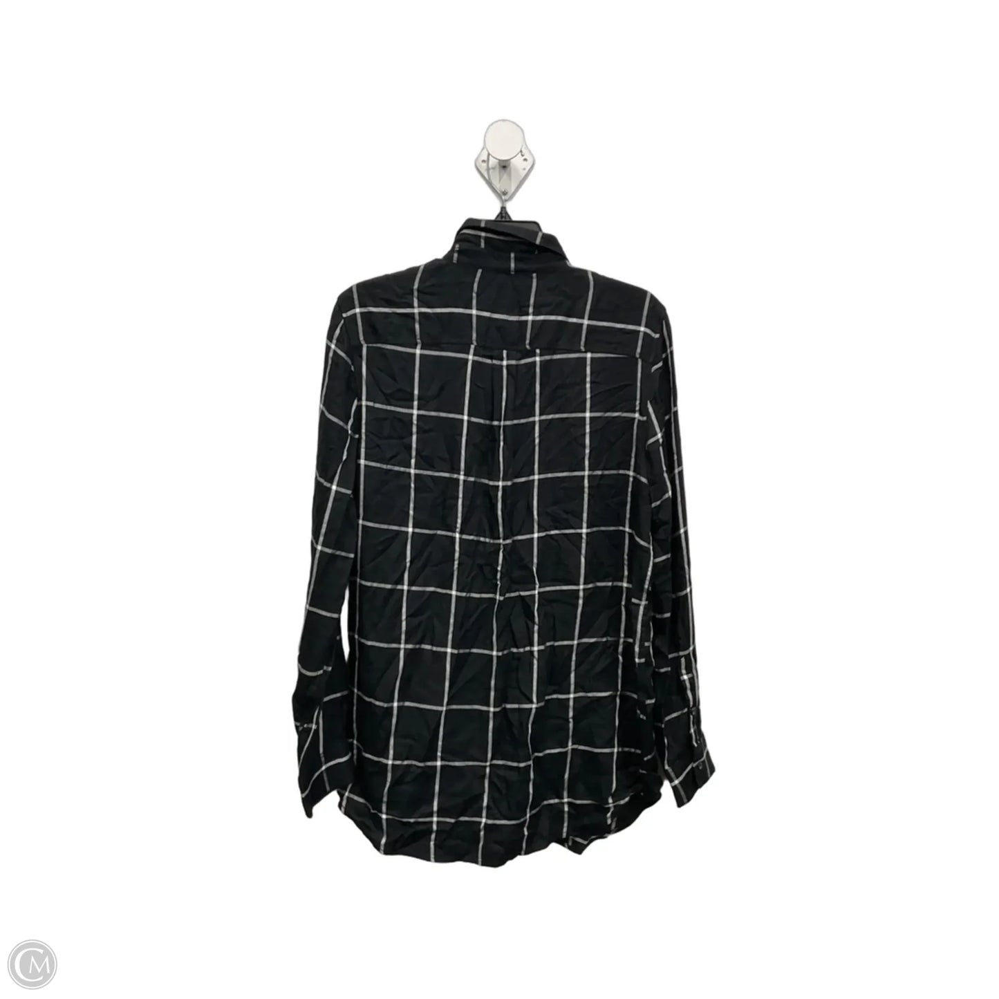 Blouse Long Sleeve By Banana Republic In Black & White, Size: M
