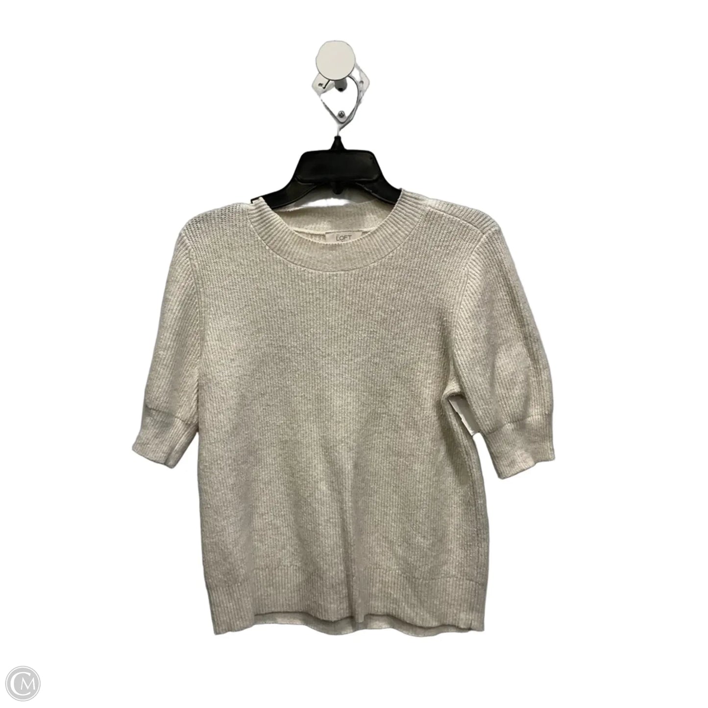 Top Short Sleeve By Loft In Cream, Size: S