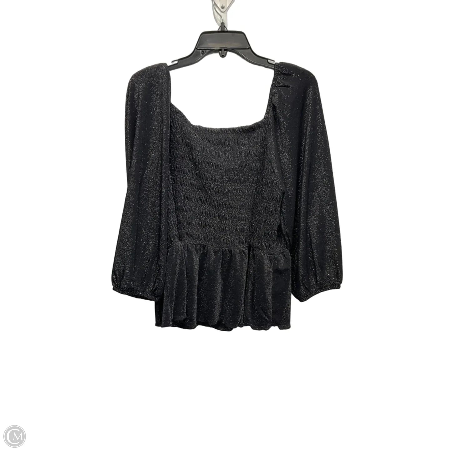 Top 3/4 Sleeve By Cato In Black, Size: Xl