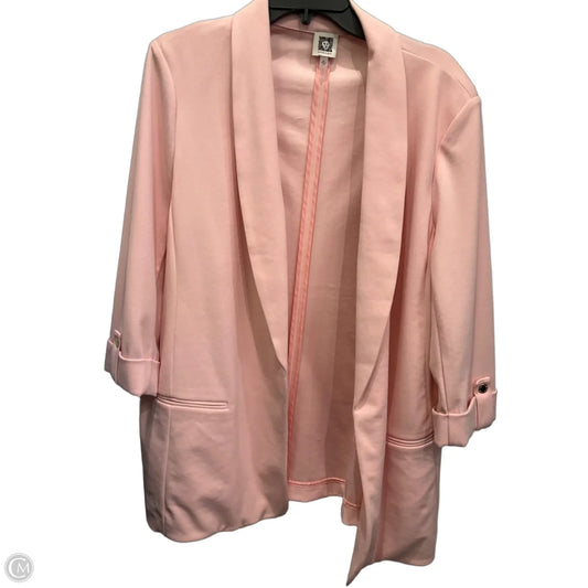 Blazer By Anne Klein In Pink, Size: Xl