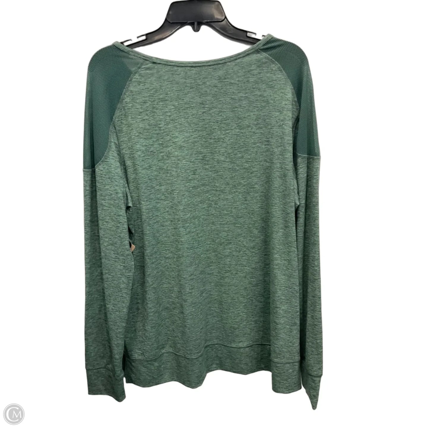 Athletic Top Long Sleeve Crewneck By Reebok In Green, Size: Xl