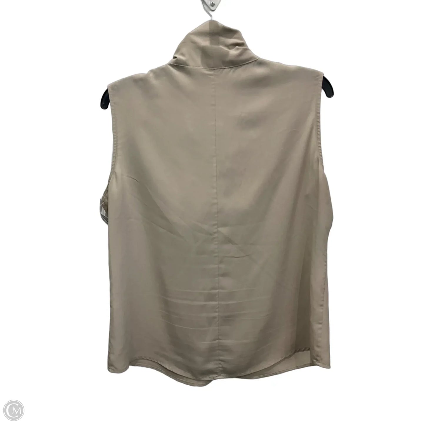 Blouse Sleeveless By Calvin Klein In Taupe, Size: L