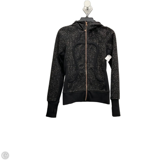 Athletic Jacket By Lululemon In Black & Cream, Size: 4