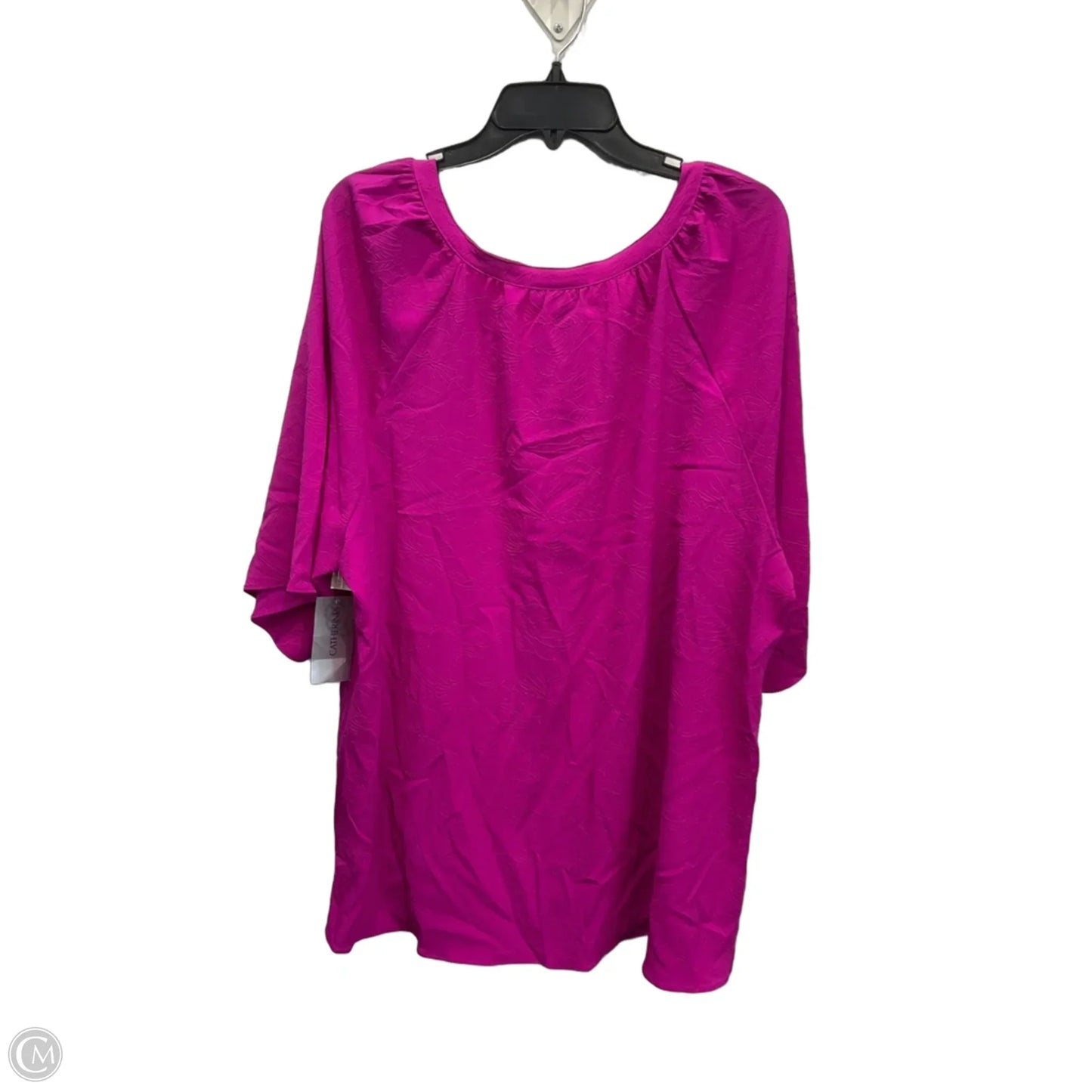 Blouse Short Sleeve By Catherines In Pink, Size: 2x