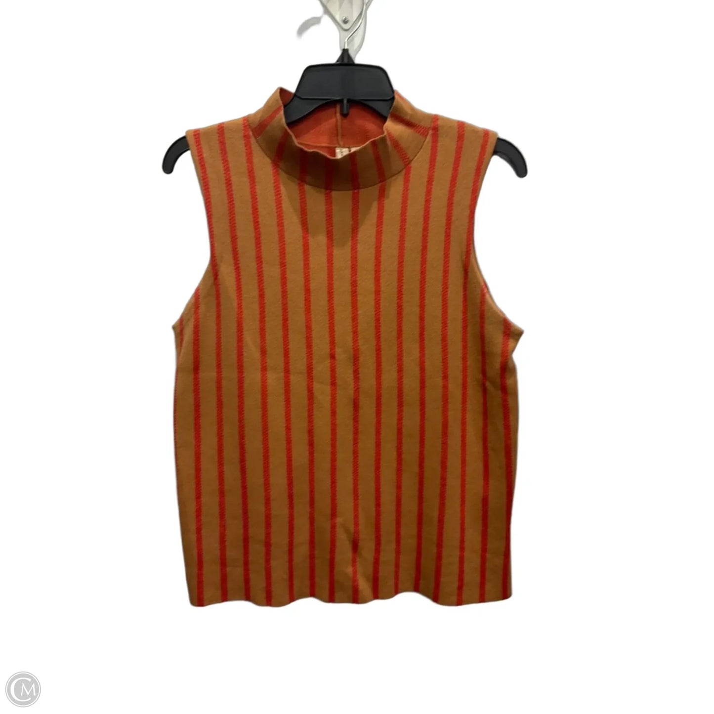 Top Sleeveless By Anthropologie In Orange & Tan, Size: L