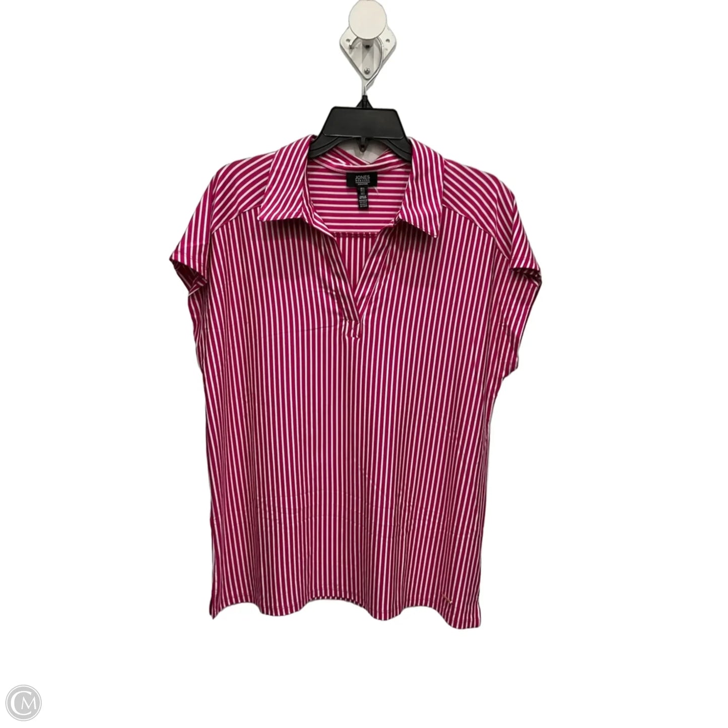 Top Sleeveless By Jones New York In Pink & White, Size: L