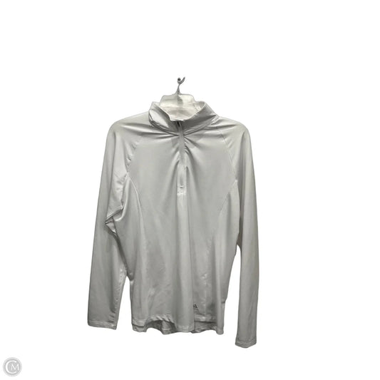 Athletic Top Long Sleeve Collar By Adidas In White, Size: L