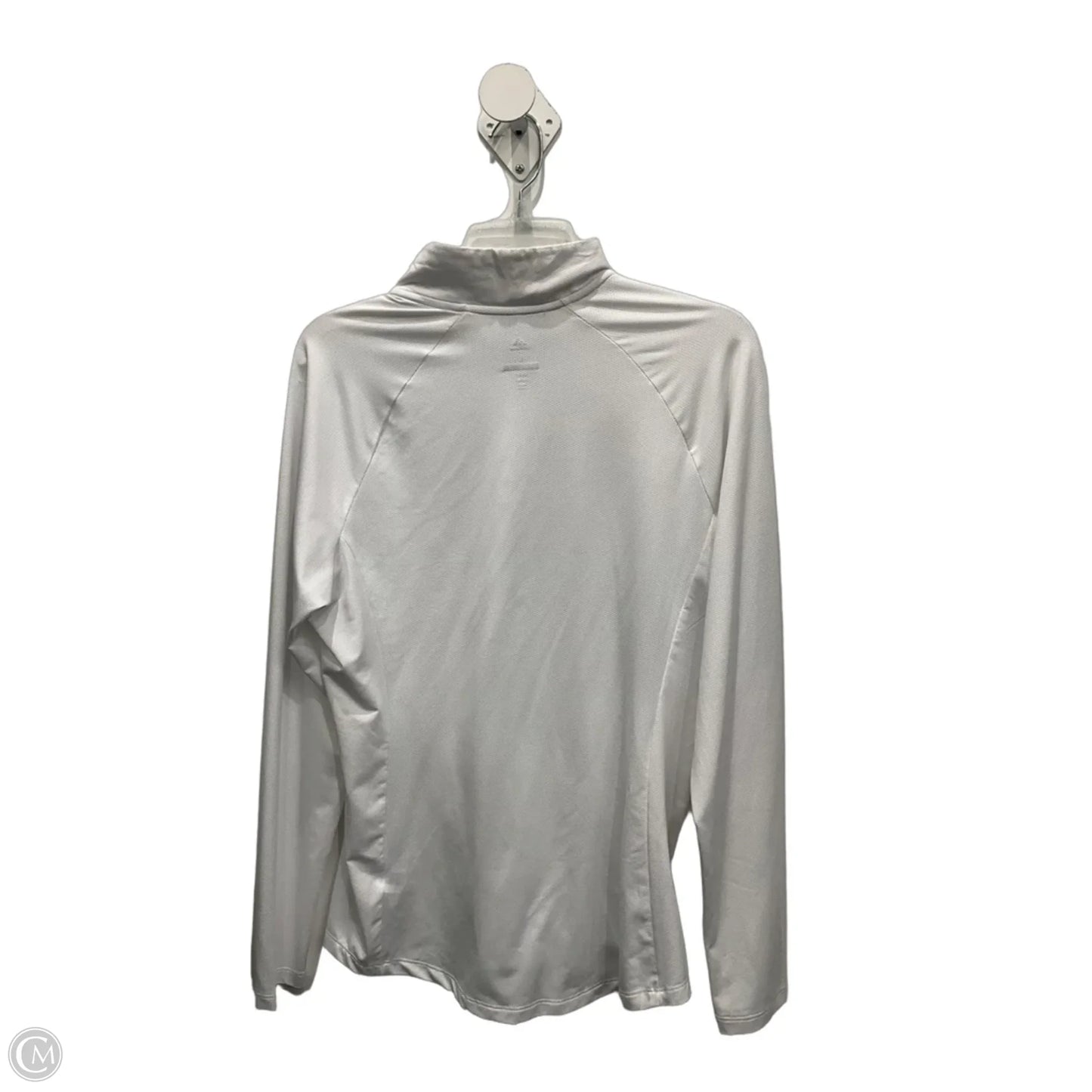 Athletic Top Long Sleeve Collar By Adidas In White, Size: L