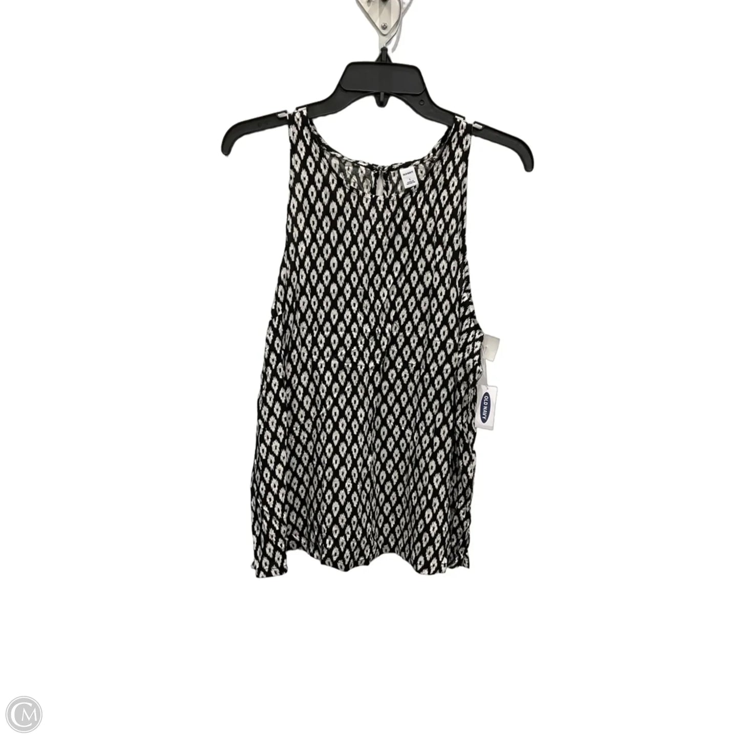Top Sleeveless By Old Navy In Black & White, Size: L