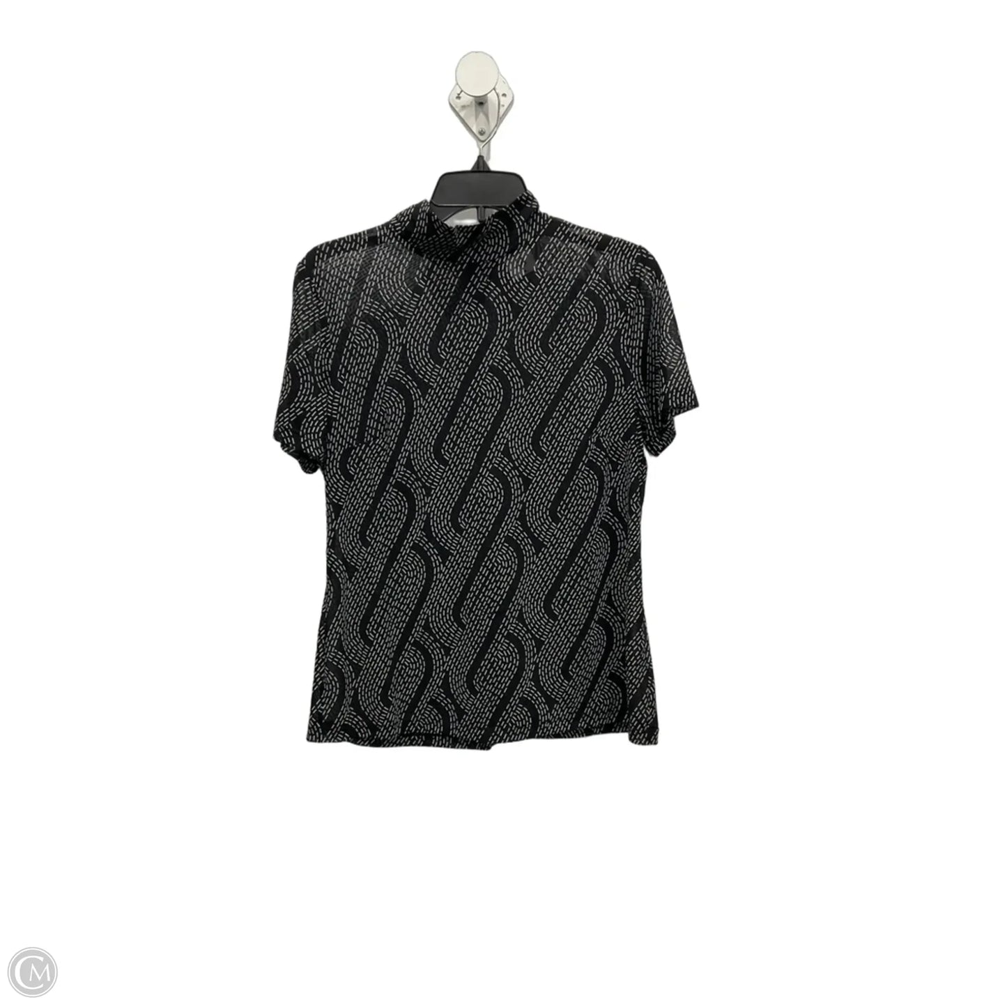 Top Short Sleeve By Cabi In Black & White, Size: M