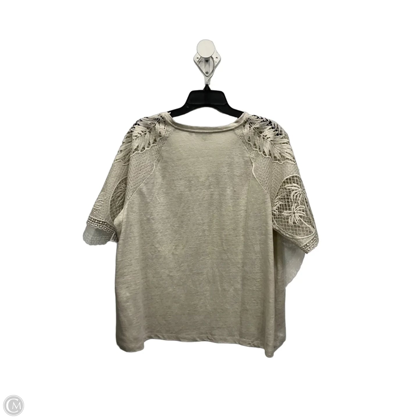 Top Short Sleeve By Chicos In Cream, Size: Xxl