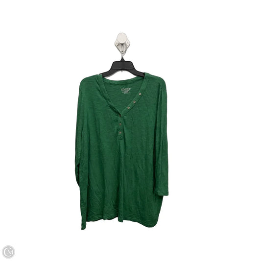 Top Long Sleeve By Chicos In Green, Size: Xxl