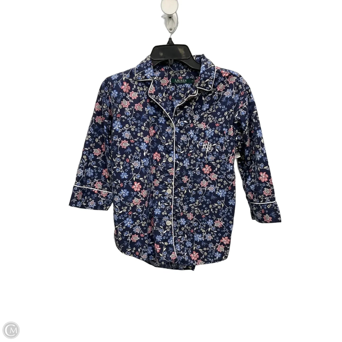 Pajamas 2pc By Ralph Lauren In Blue, Size: M