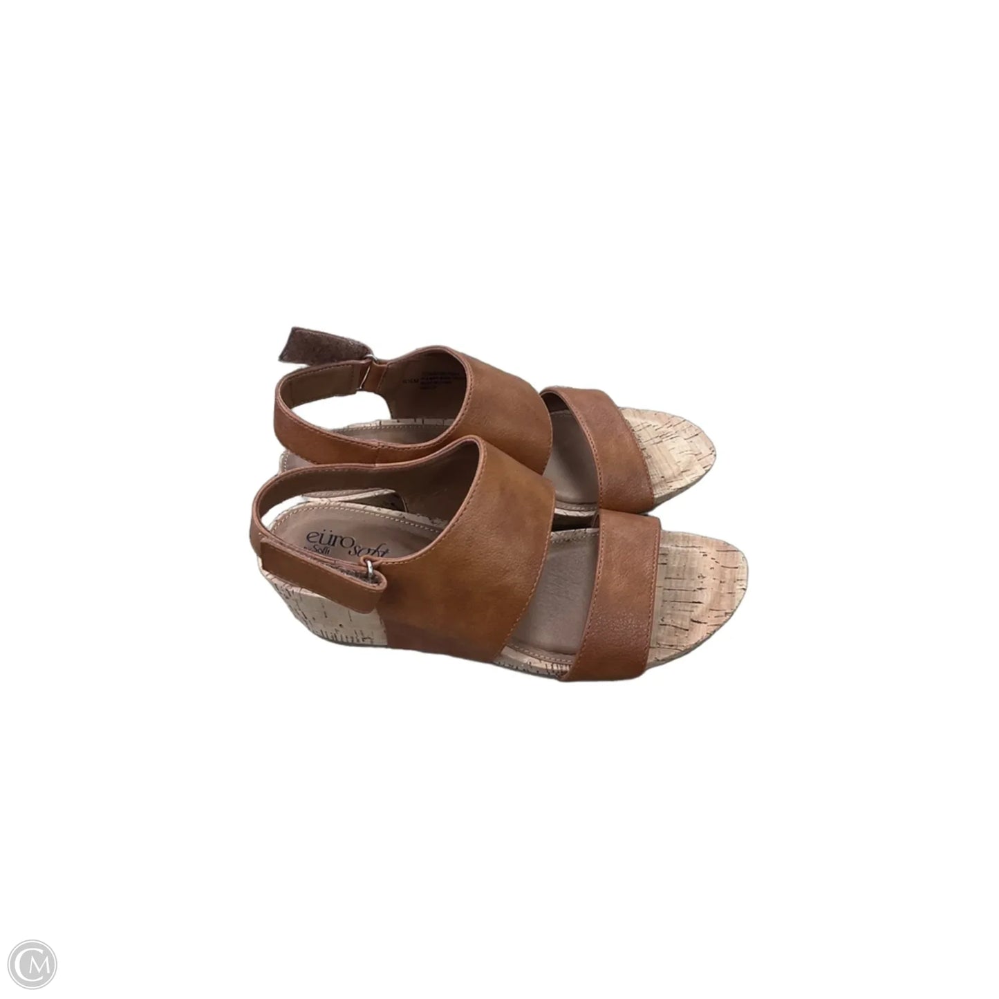 Sandals Heels Wedge By Clothes Mentor In Brown, Size: 6.5
