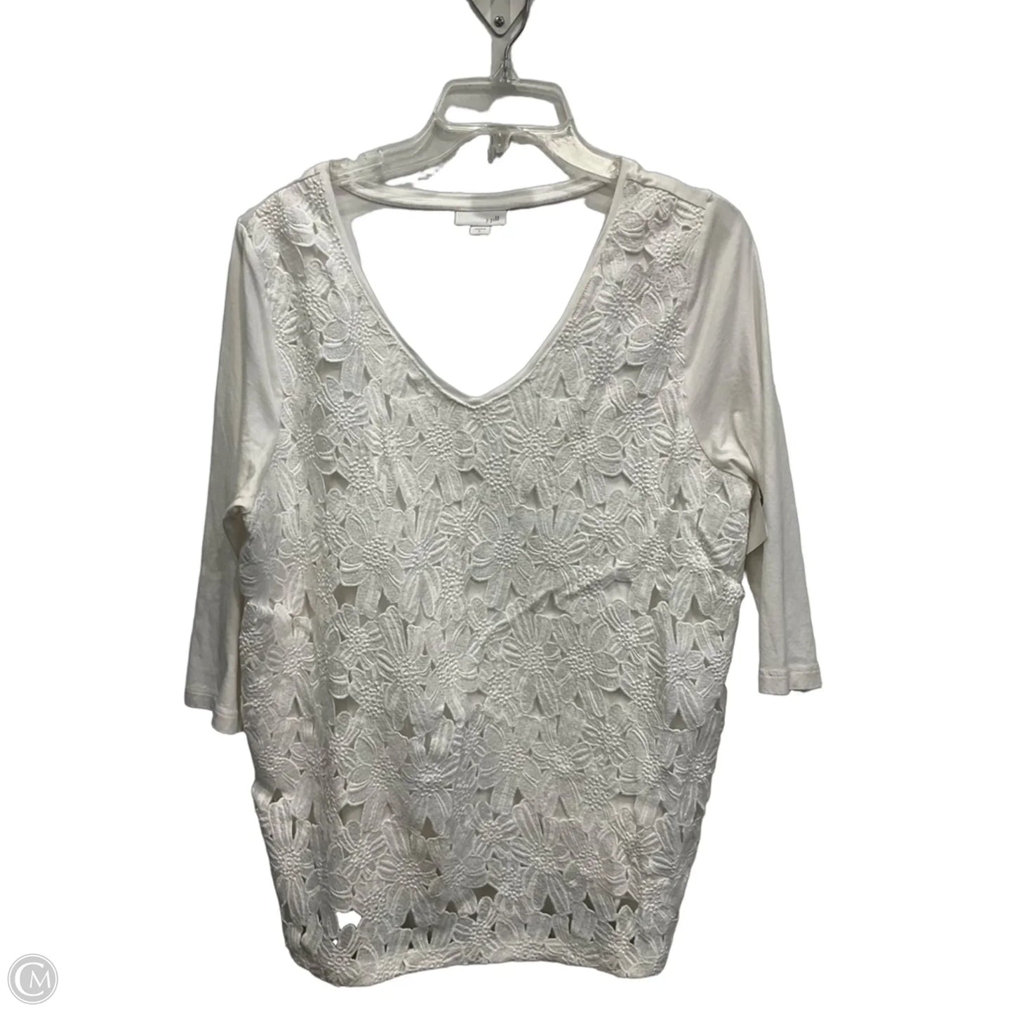 Top 3/4 Sleeve By J. Jill In White, Size: L