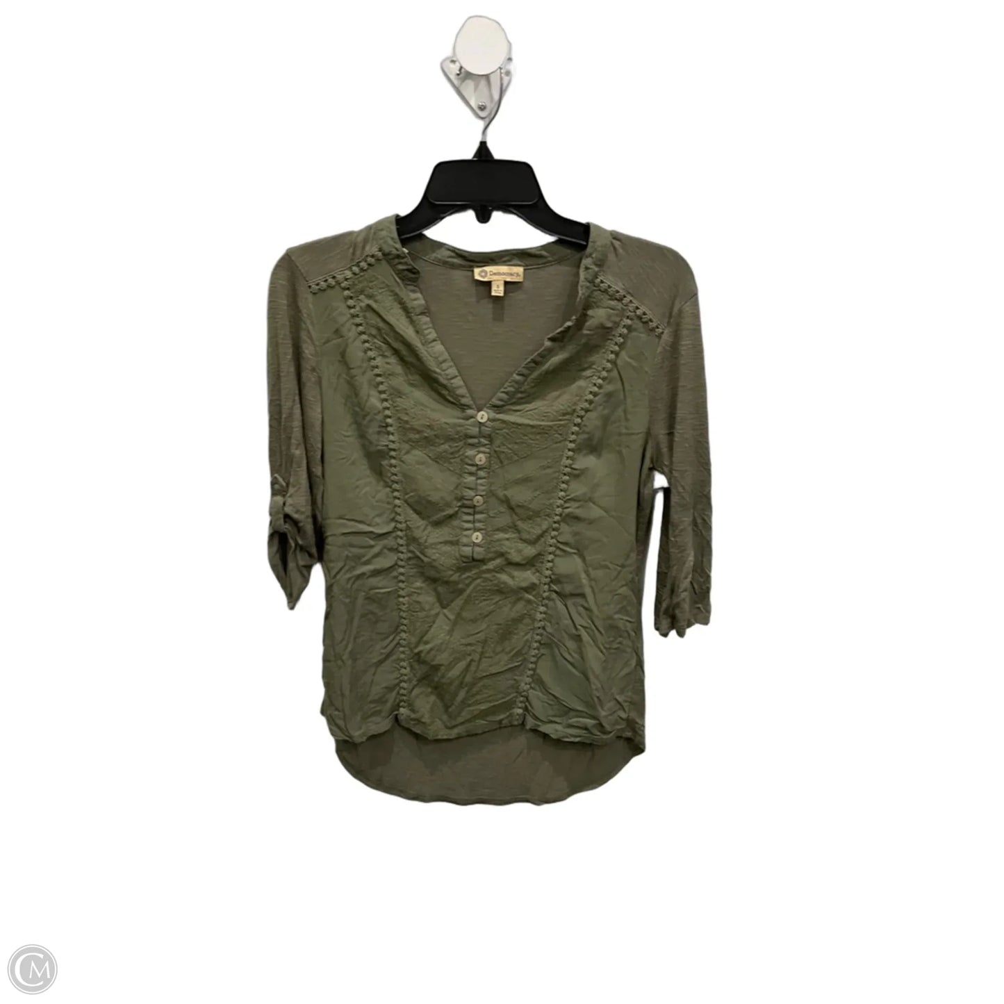 Top 3/4 Sleeve By Democracy In Green, Size: S