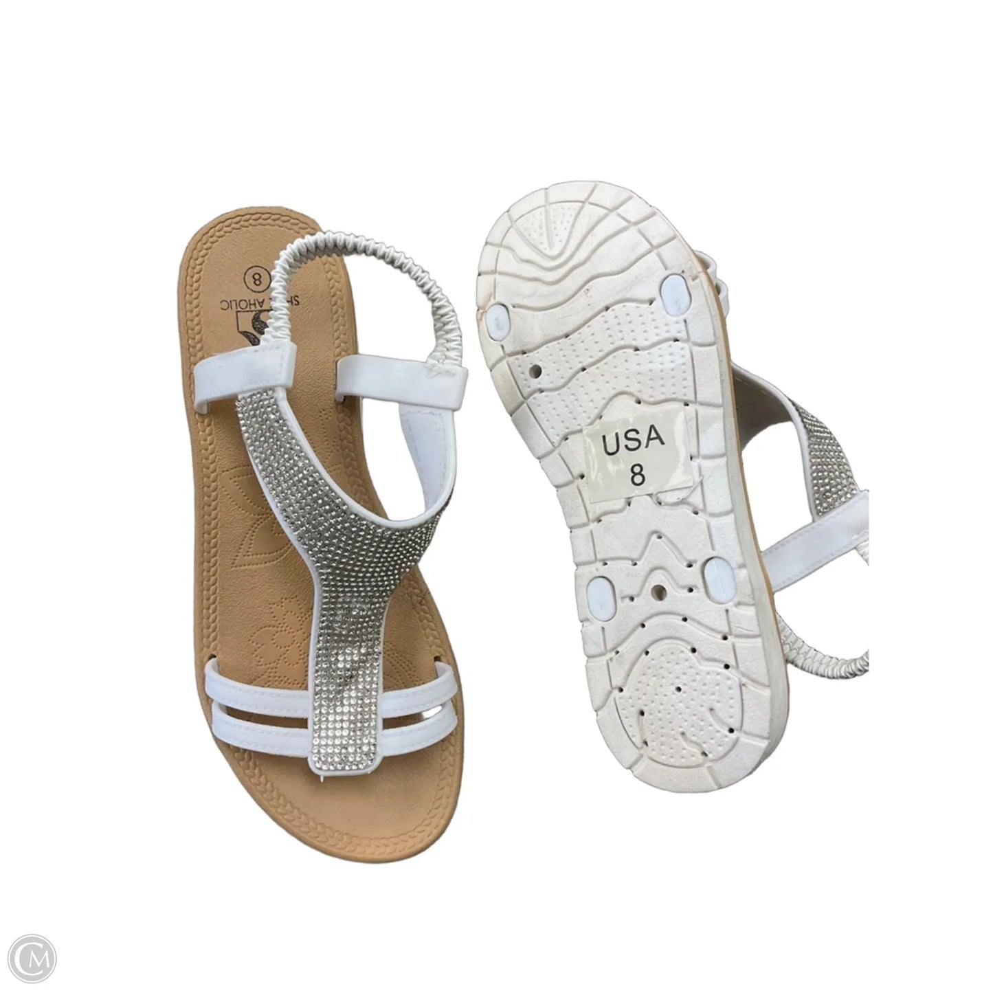 Sandals Flats By Clothes Mentor In White, Size: 8