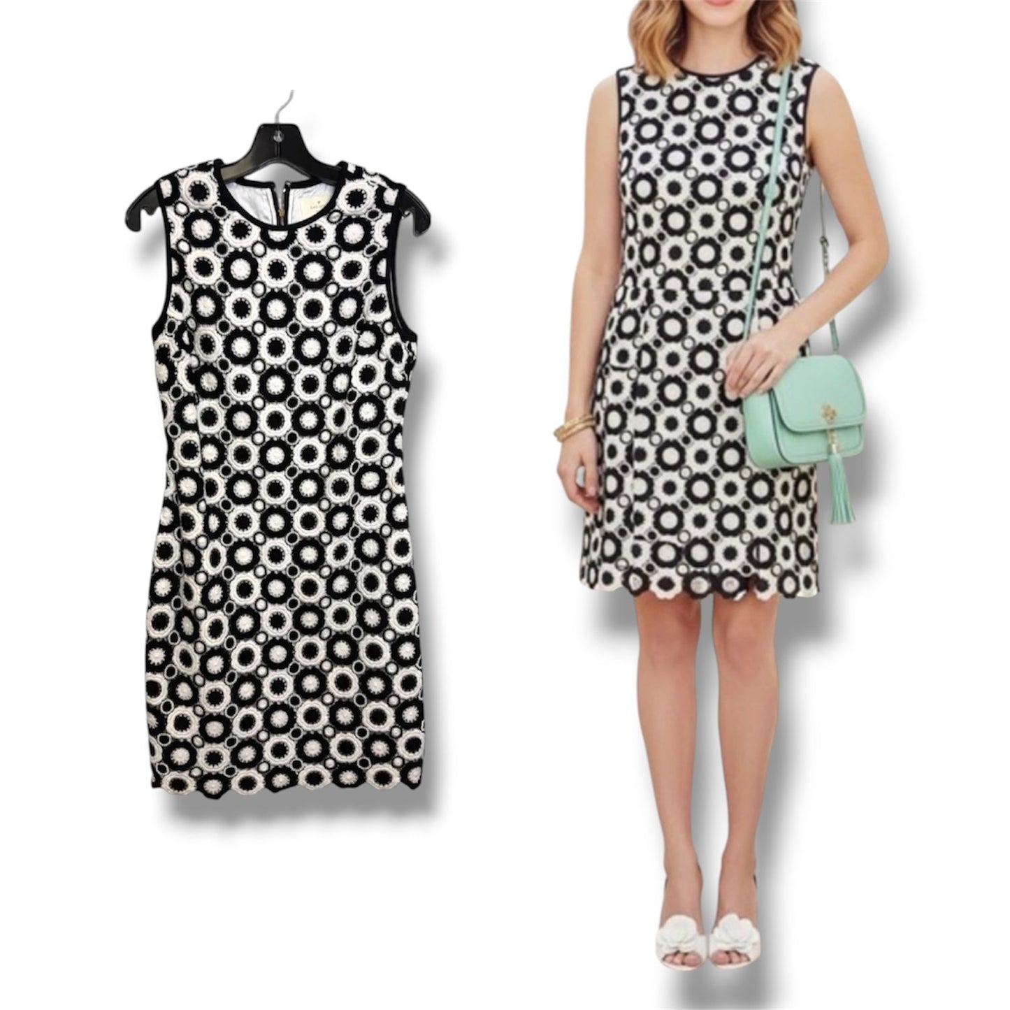 Dress Designer By Kate Spade In Black & White, Size: 4