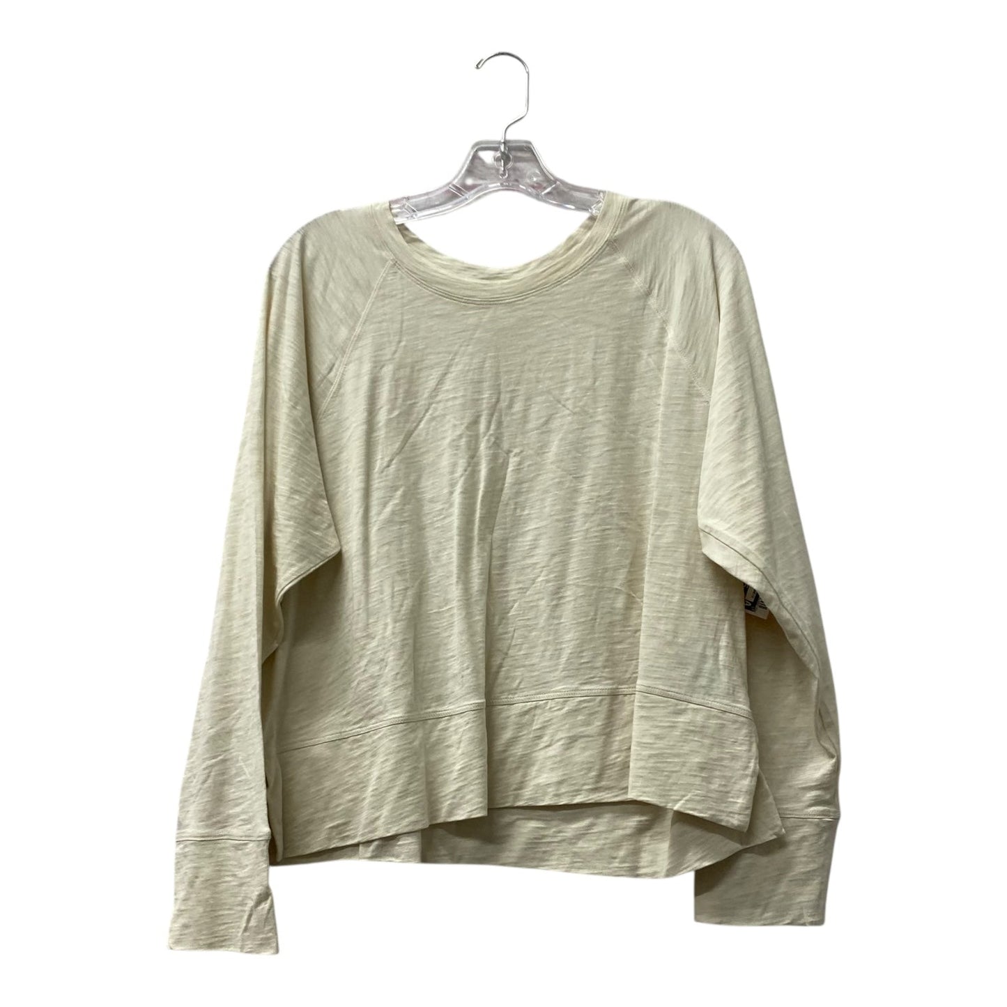 Athletic Top Ls Crewneck By Athleta In Cream, Size:Xl