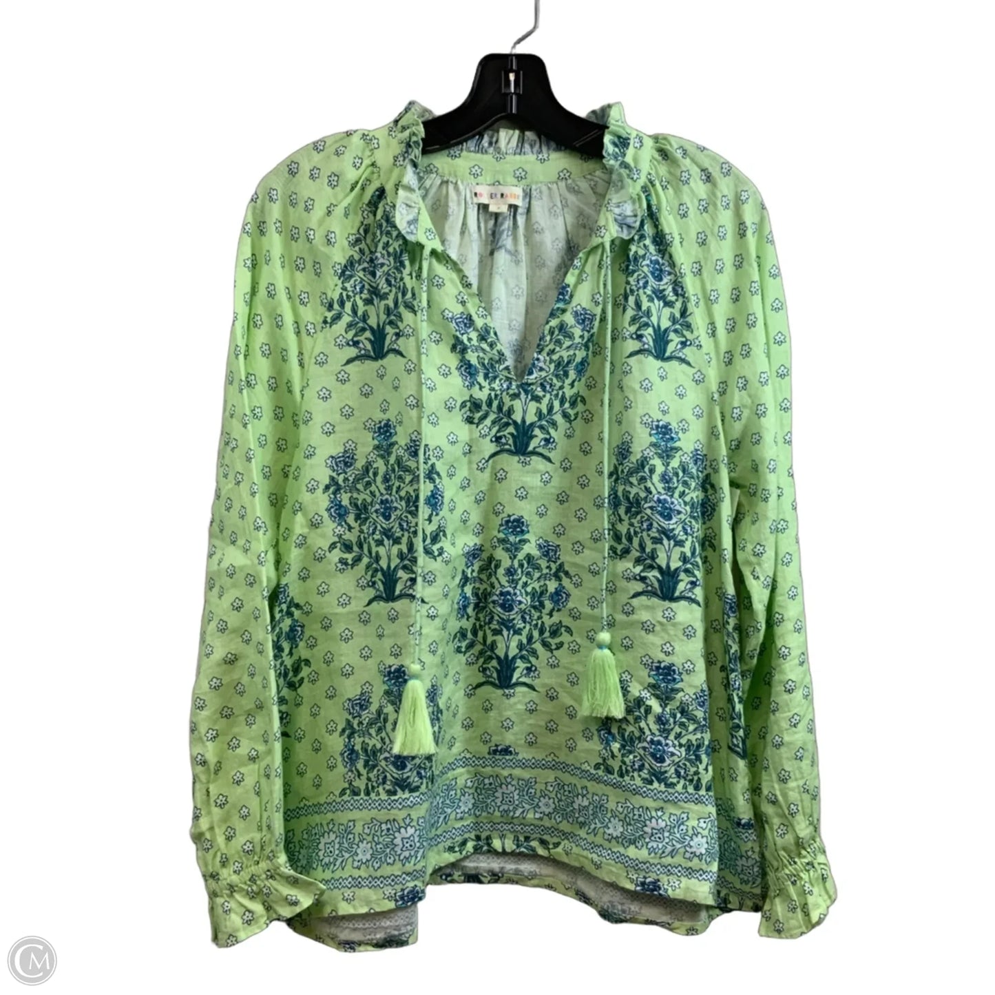 Top Long Sleeve By Roller Rabbit In Green, Size: S