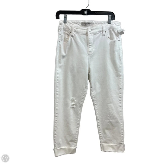 Pants Cropped By Liverpool In White Denim, Size: 10