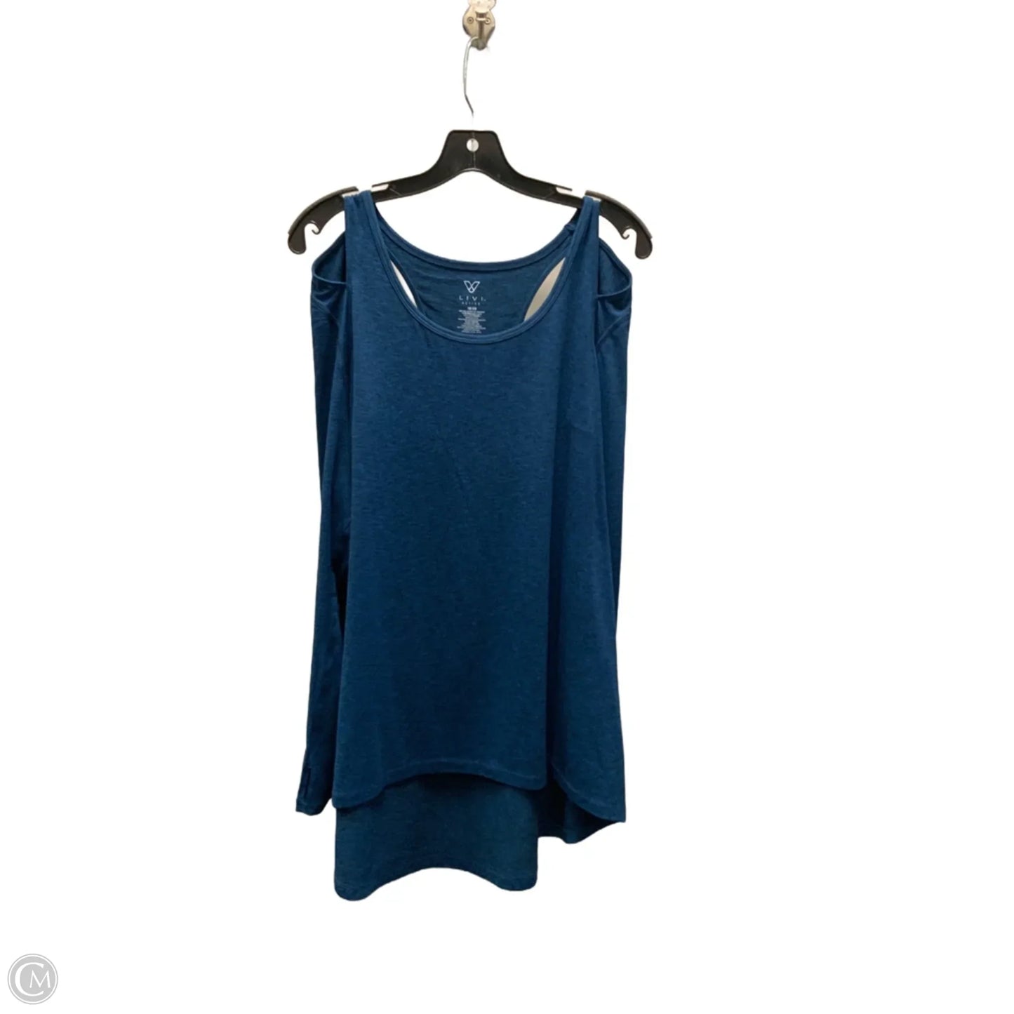 Athletic Top Long Sleeve Crewneck By Livi Active In Blue, Size: 2x