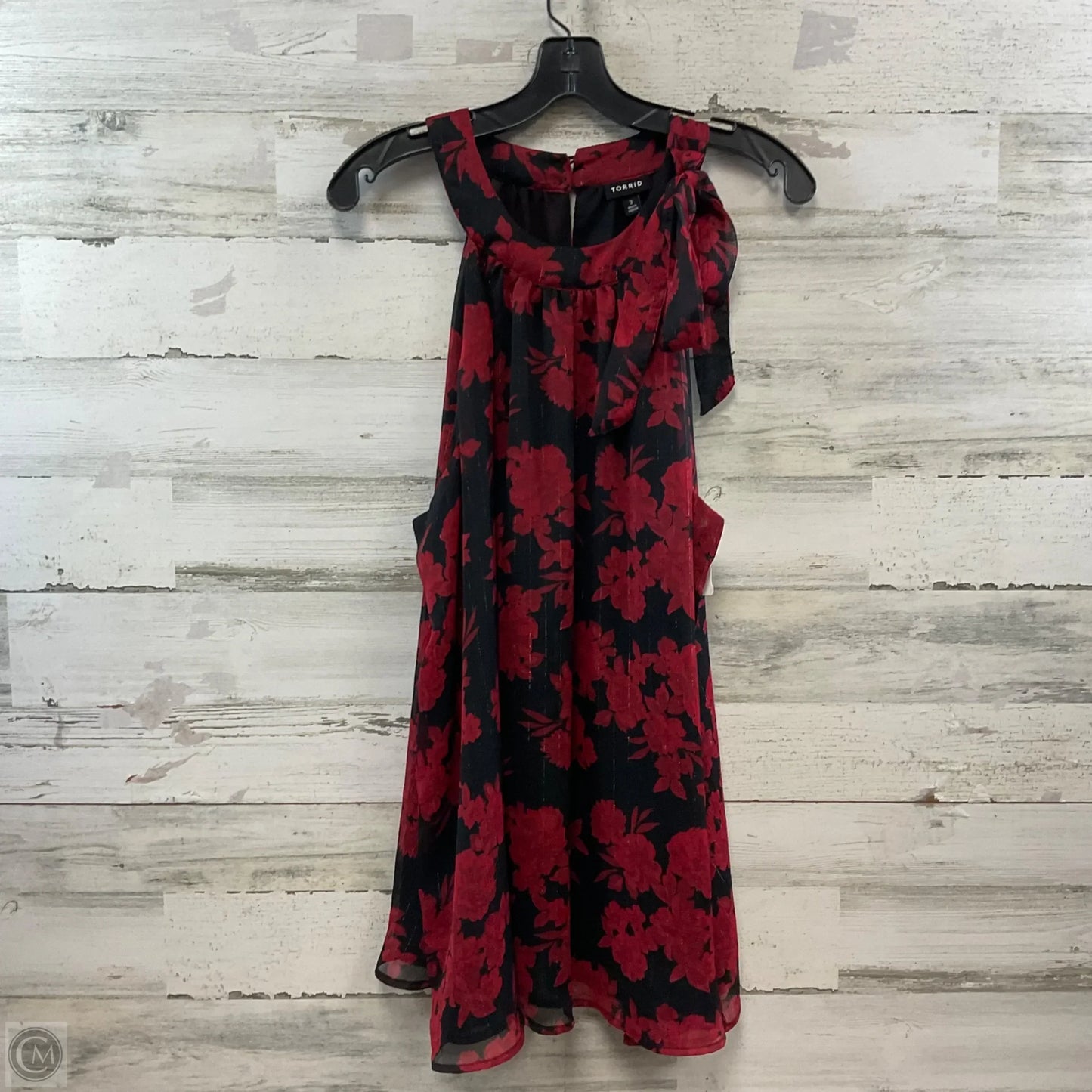 Top Sleeveless By Torrid In Black & Red, Size: 3x