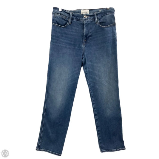 Jeans Straight By Frame In Blue Denim, Size: 6